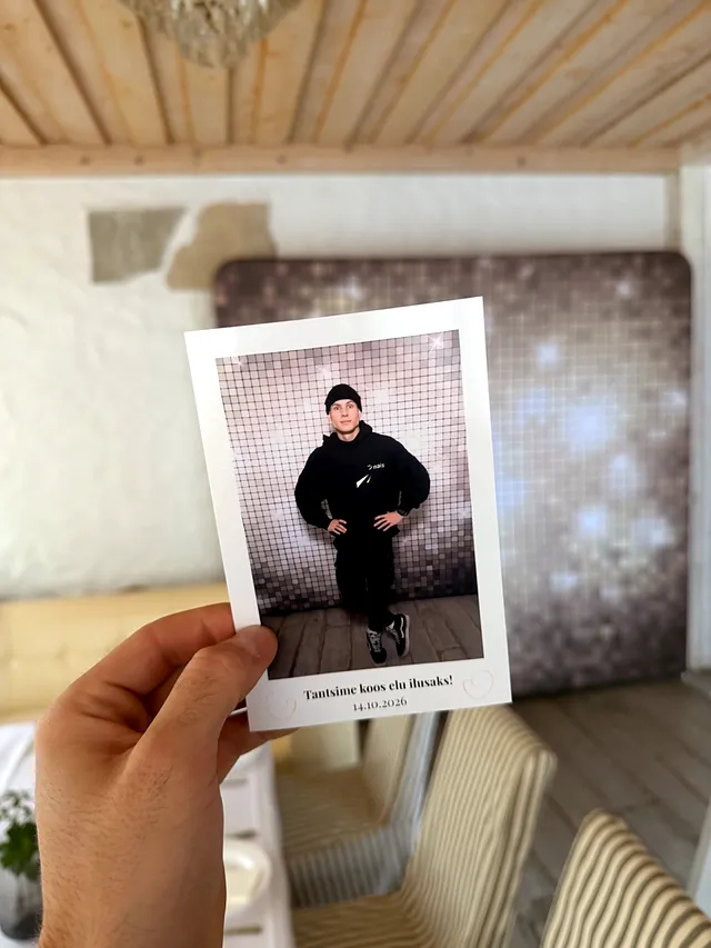 Pulmafoto kujundusega „Tantsime koos elu ilusaks!“