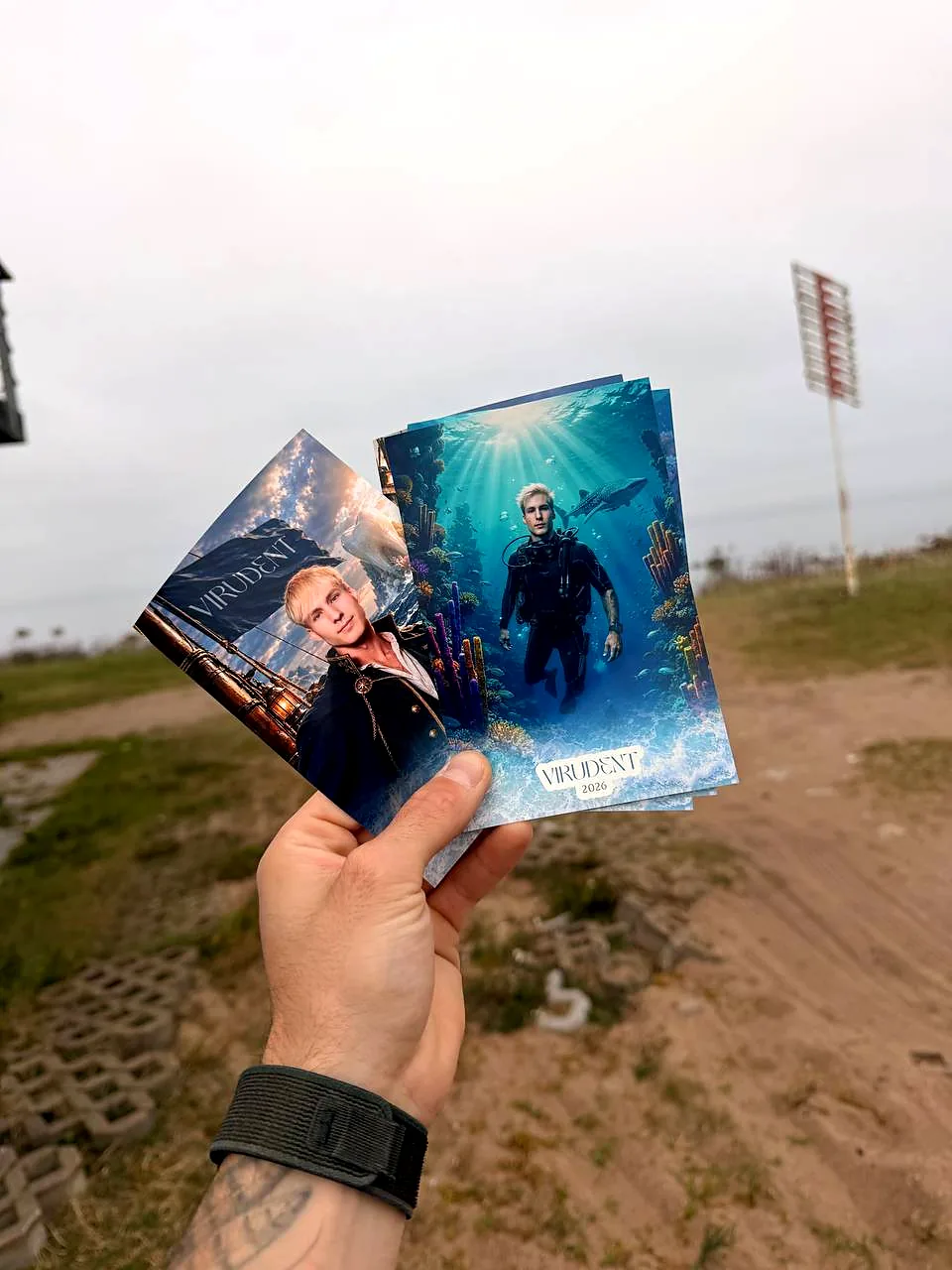 AI-fotoboksi prindid Virudenti firmapeolt: piraadikapten ja sukelduja