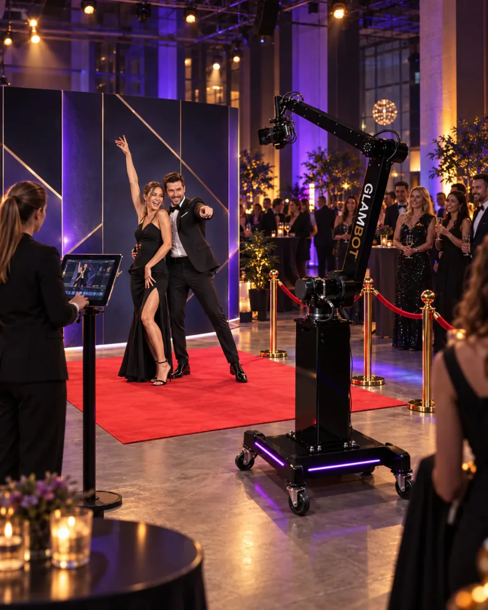 Complete Naks Glambot setup at a corporate gala