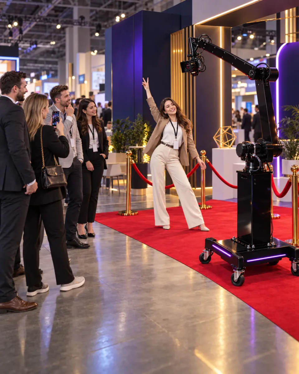 Naks Glambot attracting visitors to an exhibition stand
