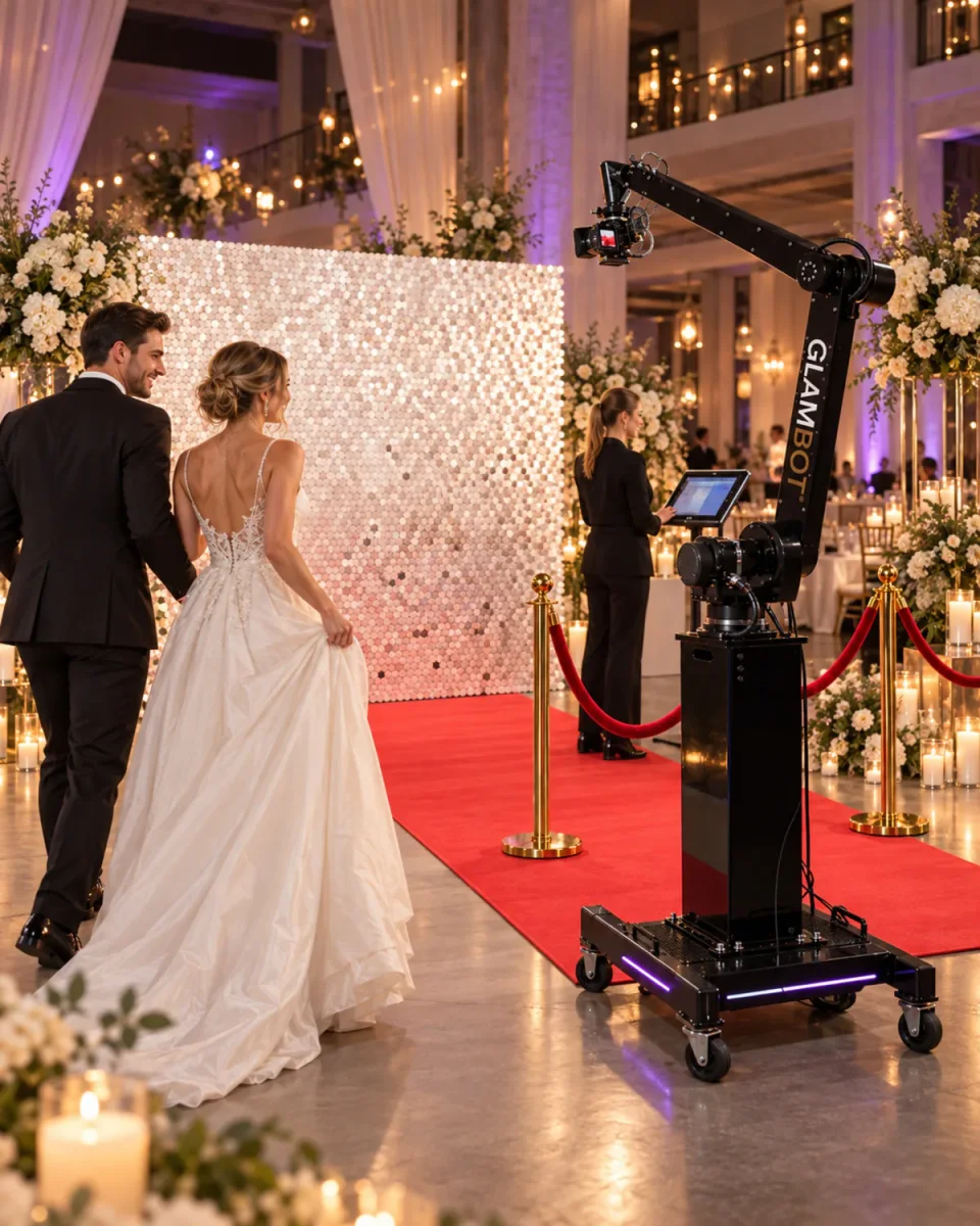 Complete Naks Glambot setup at a wedding